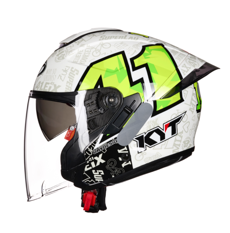 KYT四分之三盔半盔头盔 复古巡航摩托车男女骑行双镜片