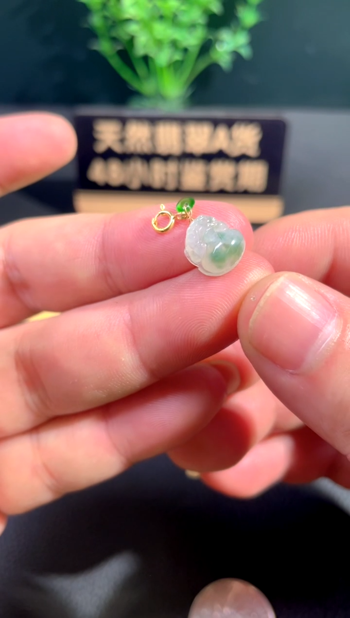 颈饰18K金镶嵌翡翠翡翠