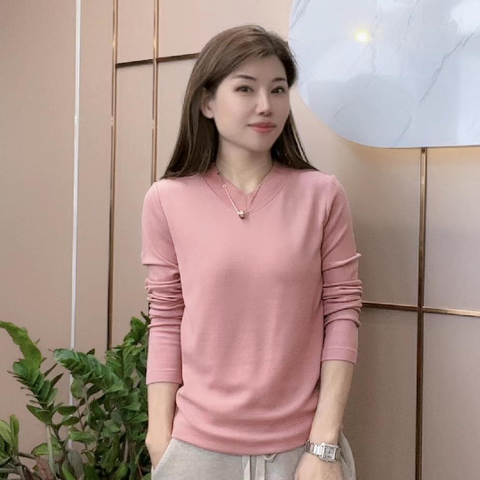 怡特美【澳绒——V领长袖】升级板进口东丽腈纶远红外发热长袖衫22918