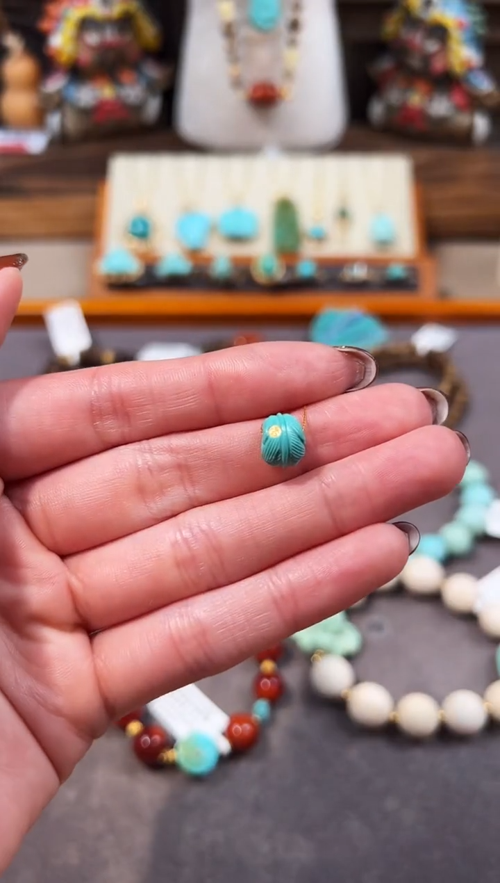 未镶嵌绿松石配饰羽毛珠