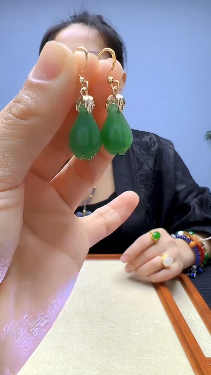 非金属珐琅非金属无高货diy劲饰玉兰花耳钩
