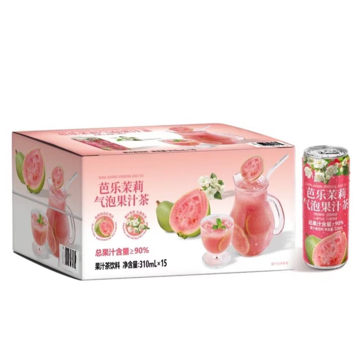 【会员商店优选】DRINKSBA 芭乐茉莉气泡果汁茶汽泡茶【尝鲜+整箱】