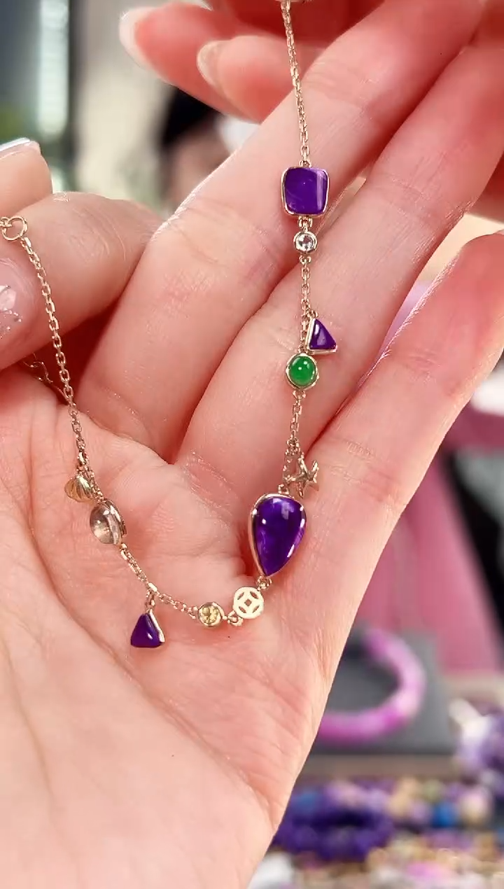 18K金镶嵌苏纪石（舒俱来）手链1S