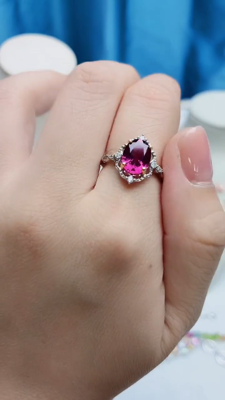 银S925镶嵌戒指石榴石108ZB1112产品一个（多样性）