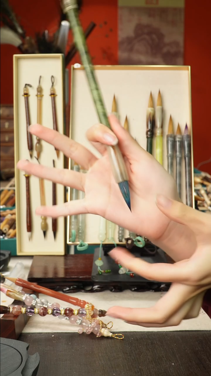 孤品高货毛笔链接 清水试笔 蘸墨不退