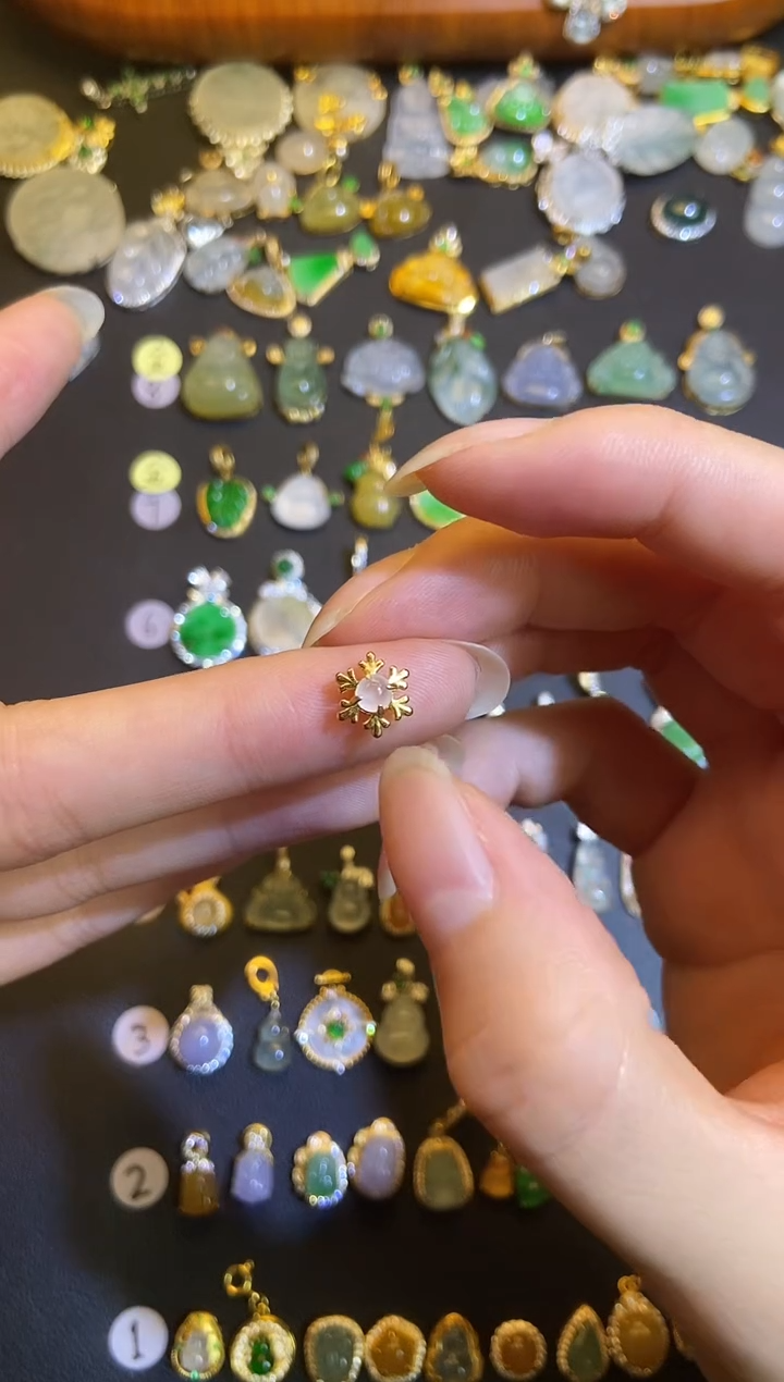 吊坠(不含链)银S925镶嵌翡翠1