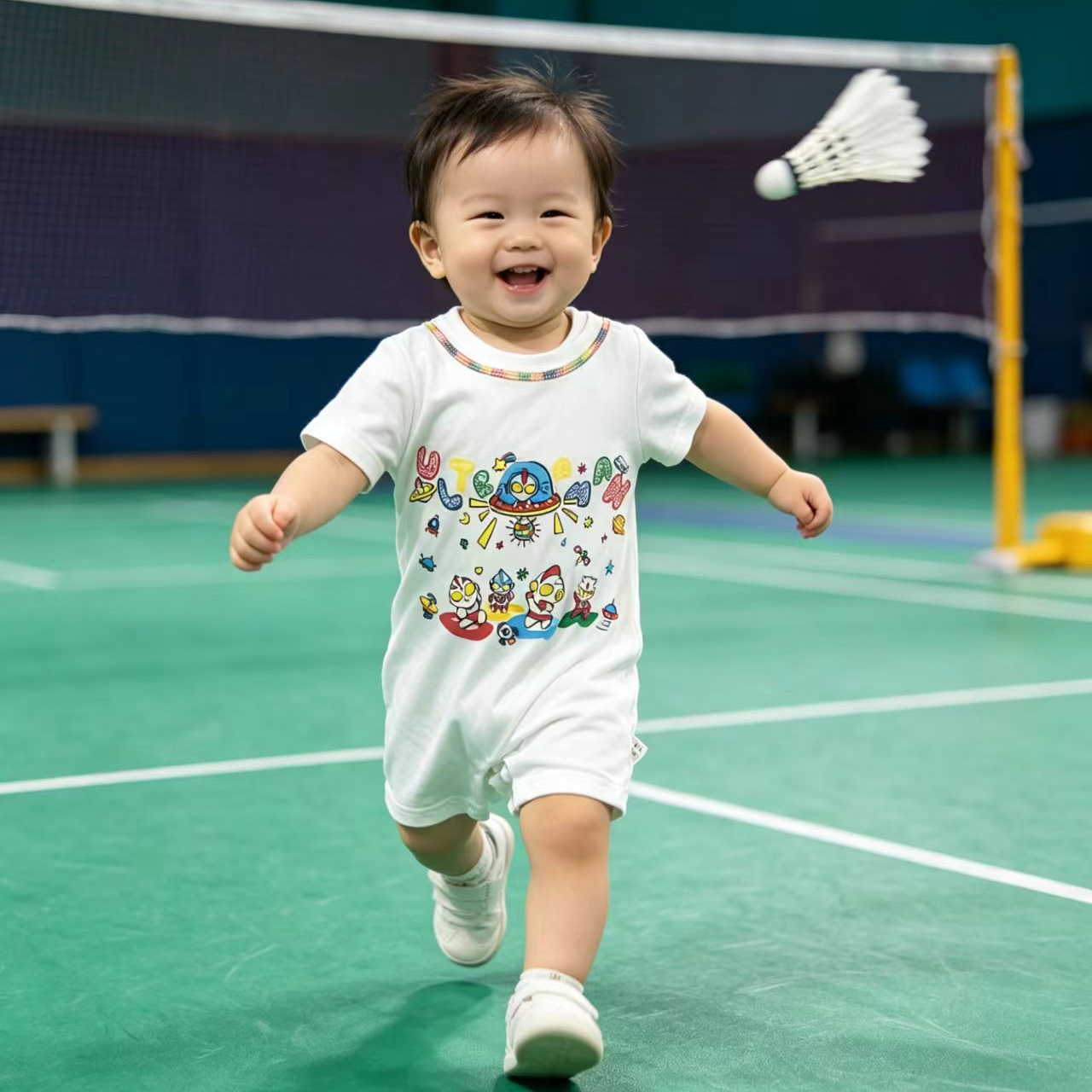 新款夏季奥特曼发光哈衣男女宝宝动漫印花婴幼儿可爱卡通爬服哈衣