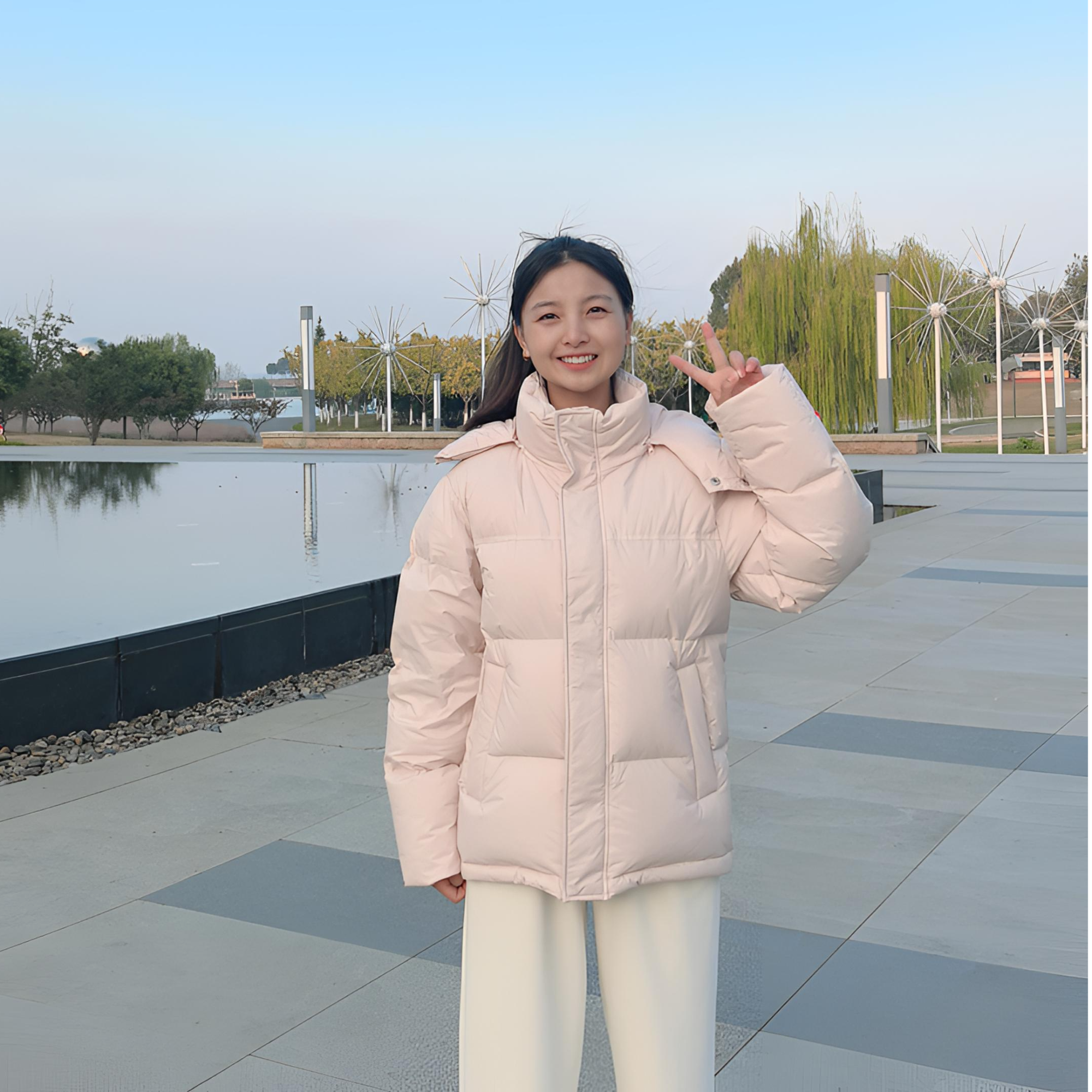 安冬鸟新款95白鸭绒户外韩版安心羽绒服女短款加厚小个子面包外套