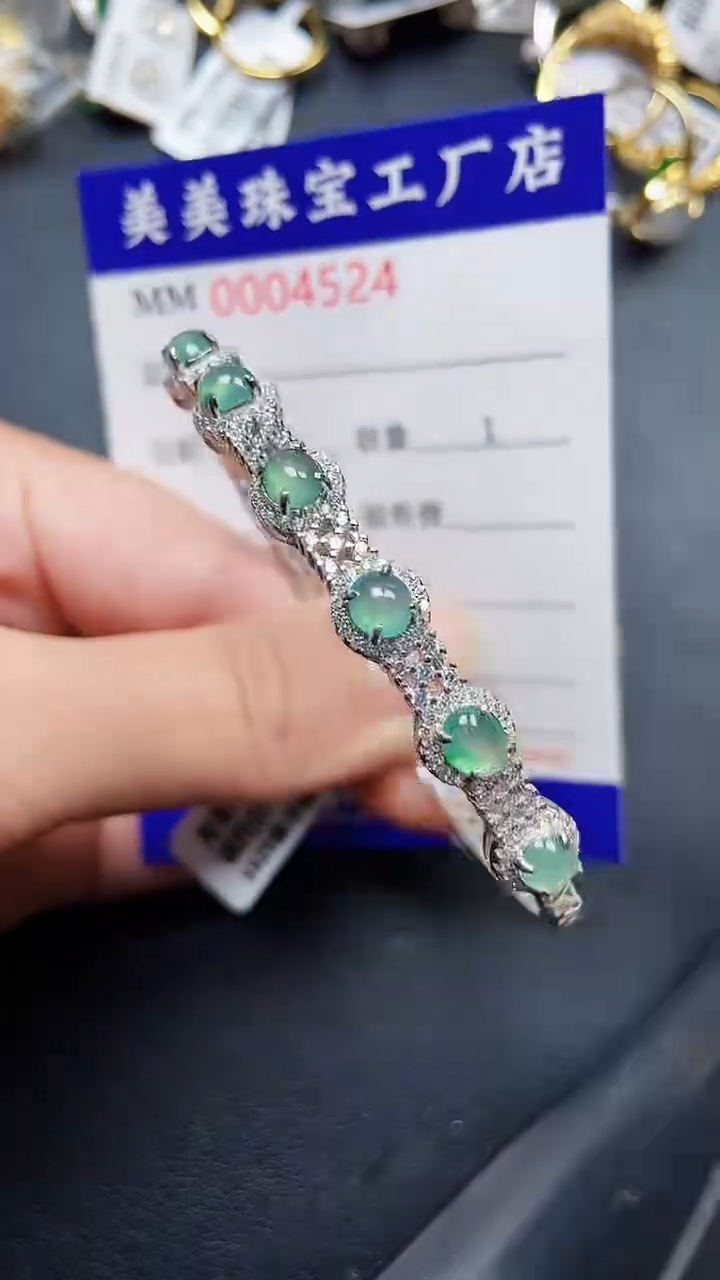 颈饰银S925镶嵌翡翠4524