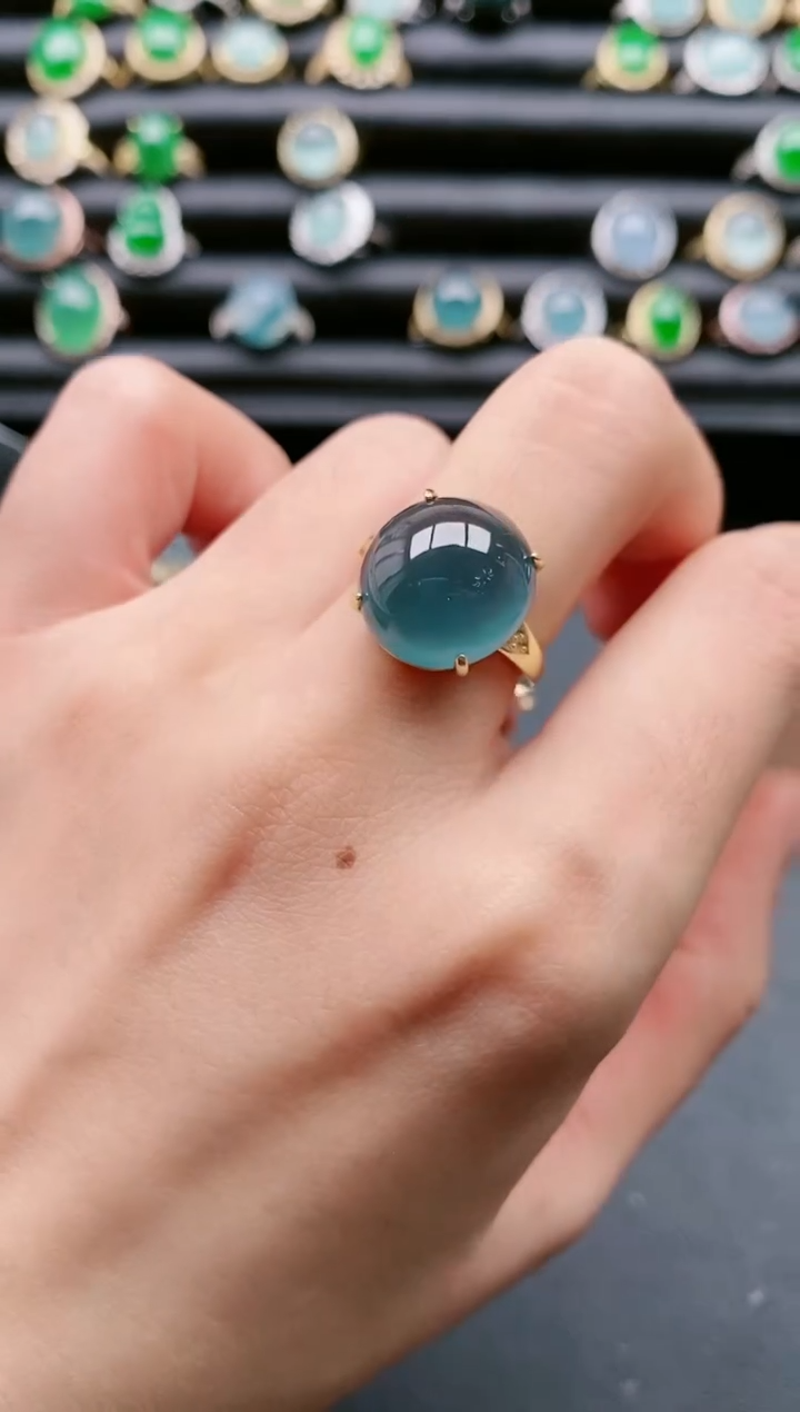 【闪购商品】翡翠戒指银S925镶嵌111111