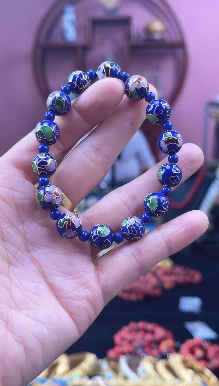O****k非遗 景泰蓝 手串 宝蓝 1.0