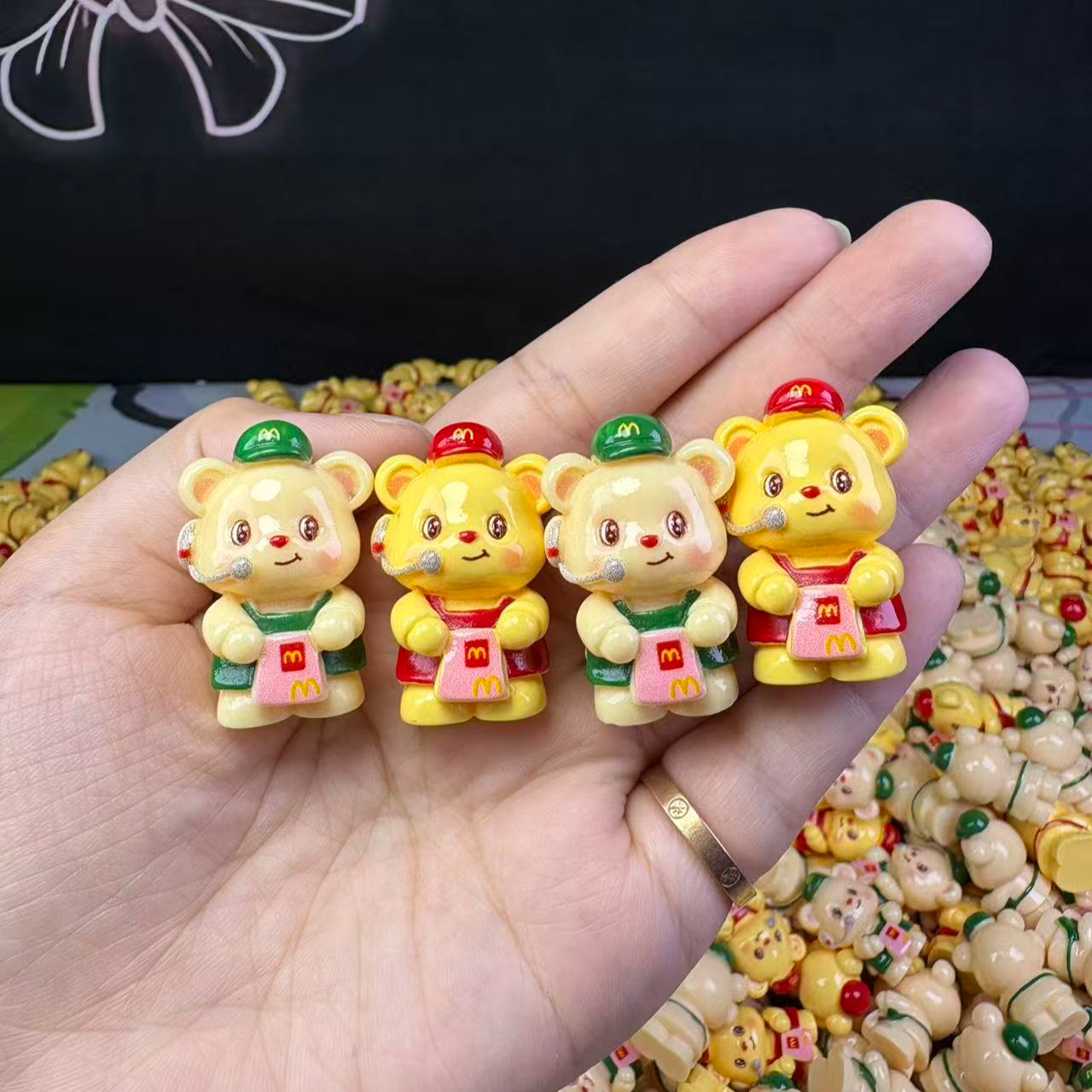 【立体手绘麦当当黄油小熊】树脂DIY饰品配件