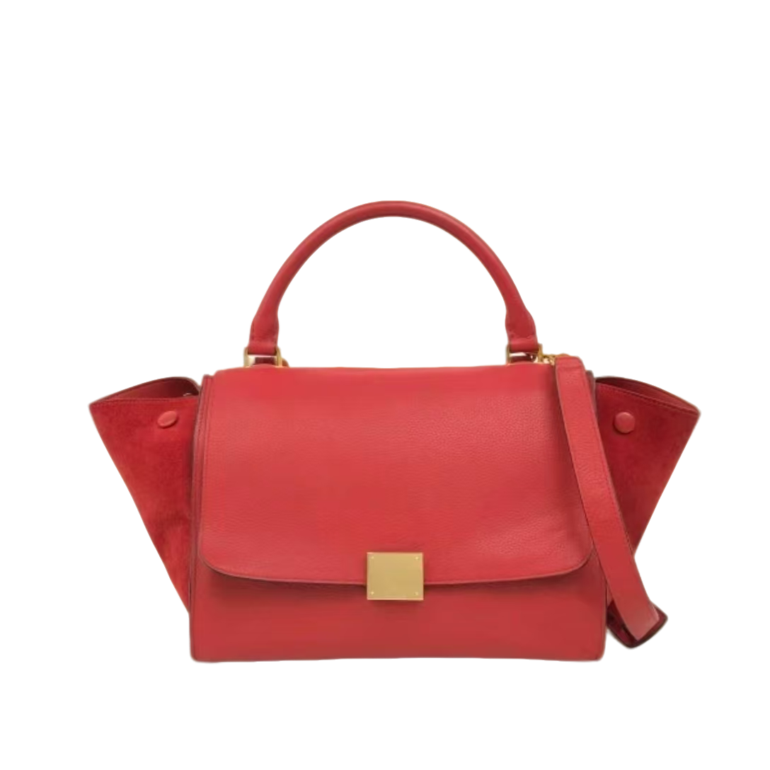 95新 Celine/思琳 安洁利 思琳红色秋千单肩包