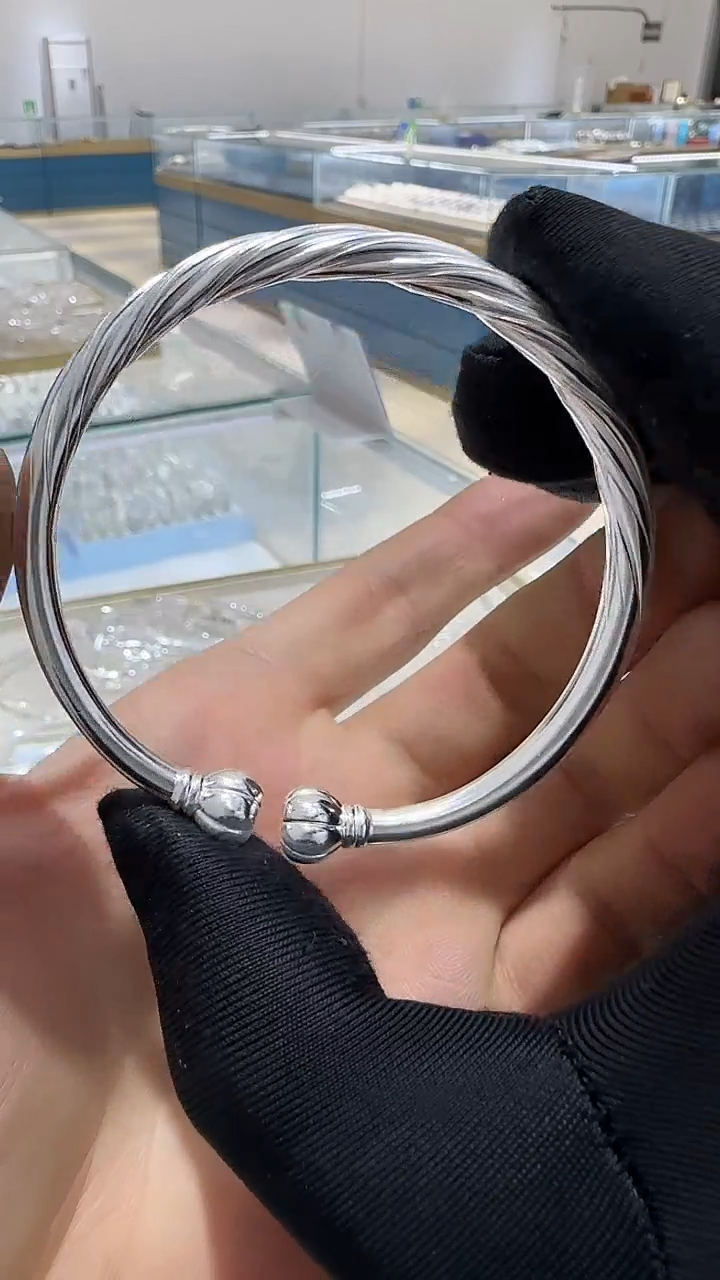 珐琅足银手镯35.4