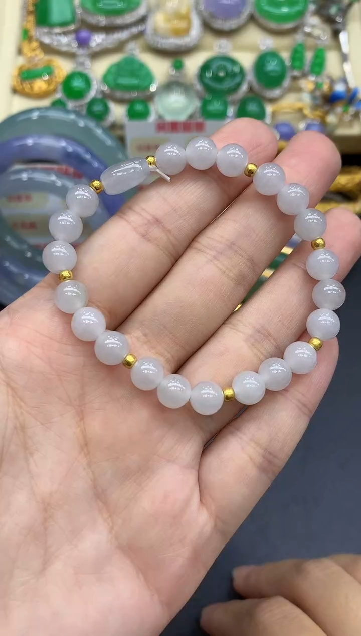 足金镶嵌手链翡翠79-中国好珍宝