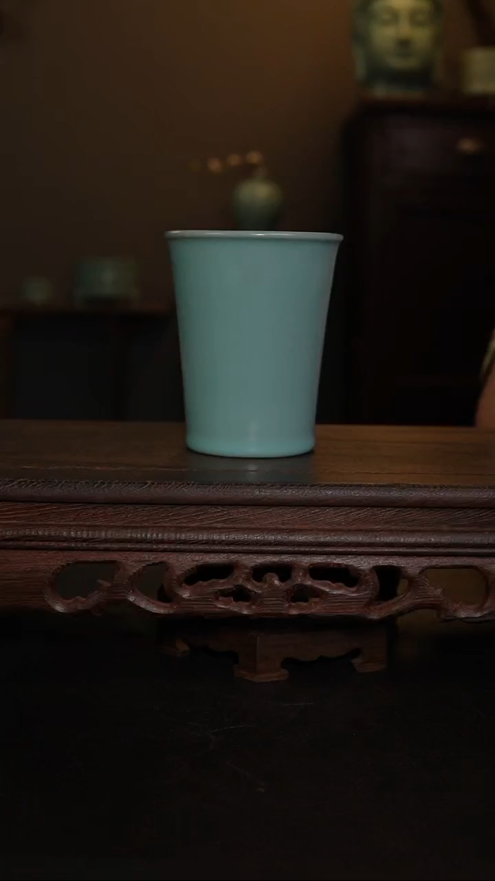 摆件原产地原矿仿古釉手工可乐杯