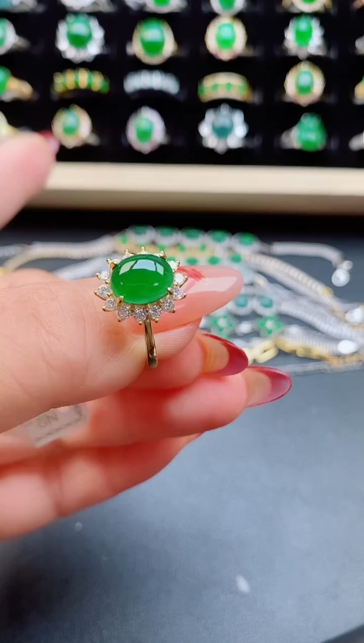 【闪购商品】翡翠戒指银S925镶嵌805085