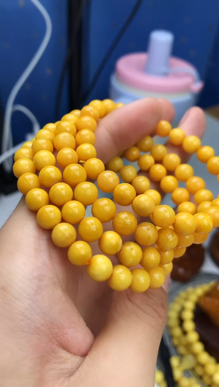 裸石蜜蜡未镶嵌手串多样性发其一