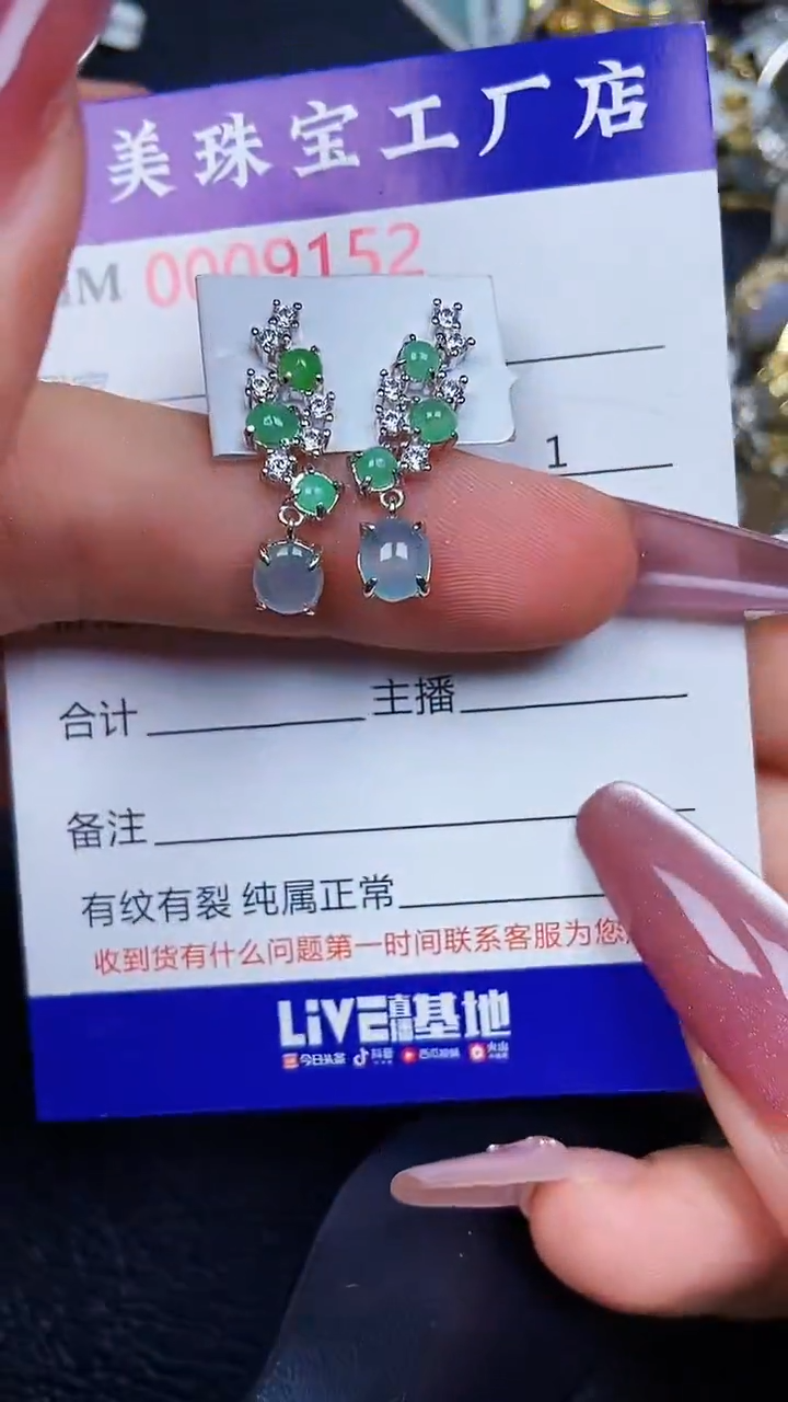 翡翠银S925镶嵌颈饰9152