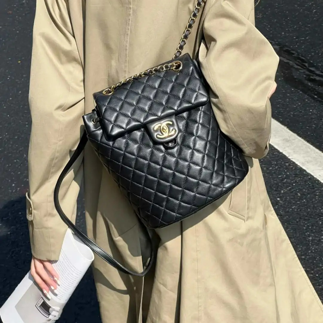 99新 Chanel/香奈儿 黑黑精选Chanel 香奈儿 双肩包 