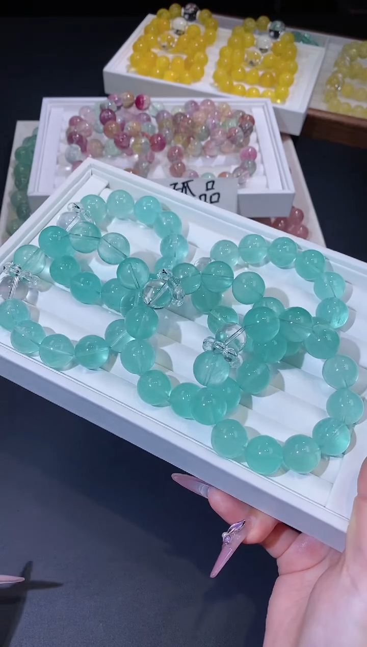 未镶嵌手链萤石1225.1绿萤石手串 多样性发其一