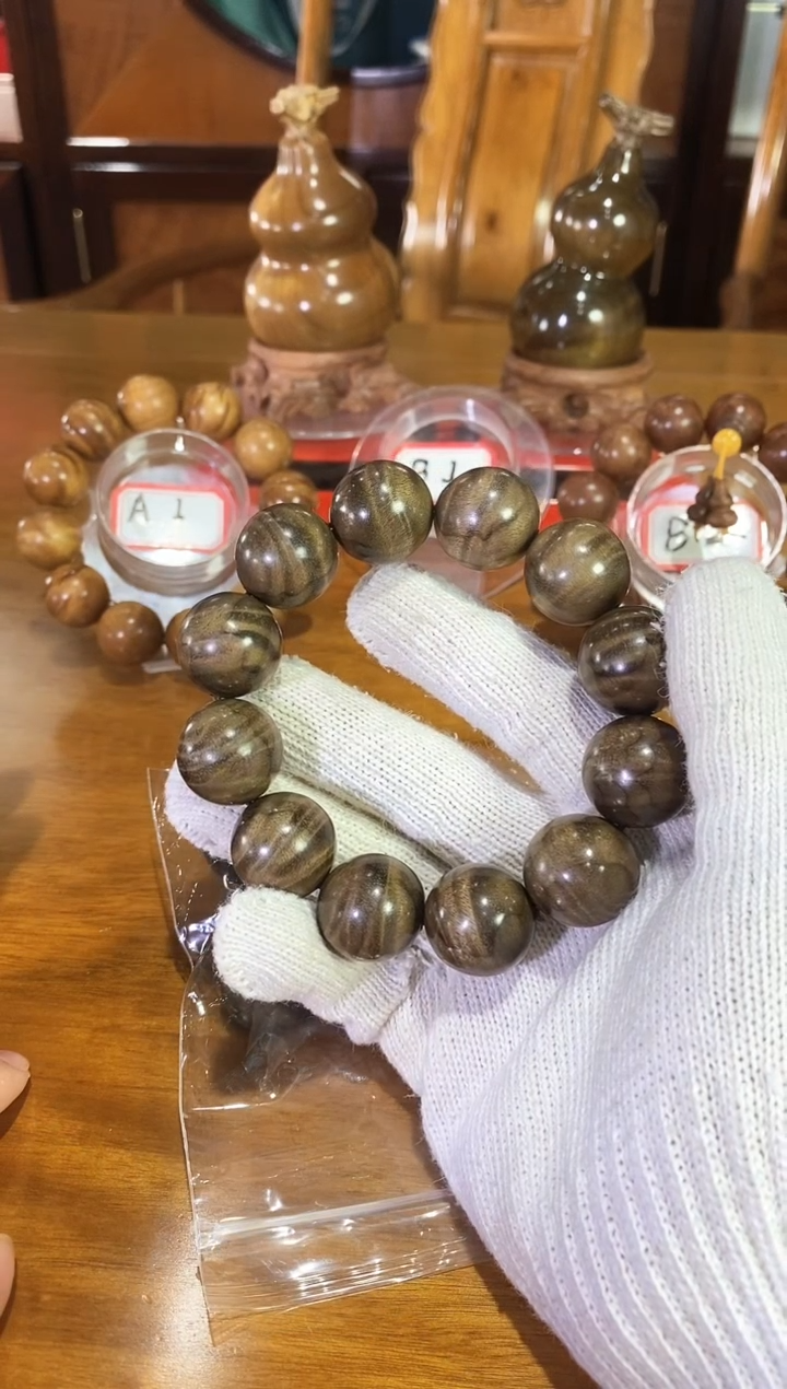 楠木（金丝楠）手串/手链【楠帝】小叶桢楠乌木阴沉满水波2.0