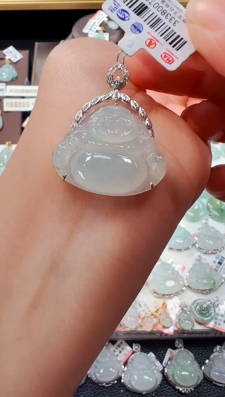 【闪购商品】翡翠吊坠(不含链)18K金镶嵌佛公吊坠703