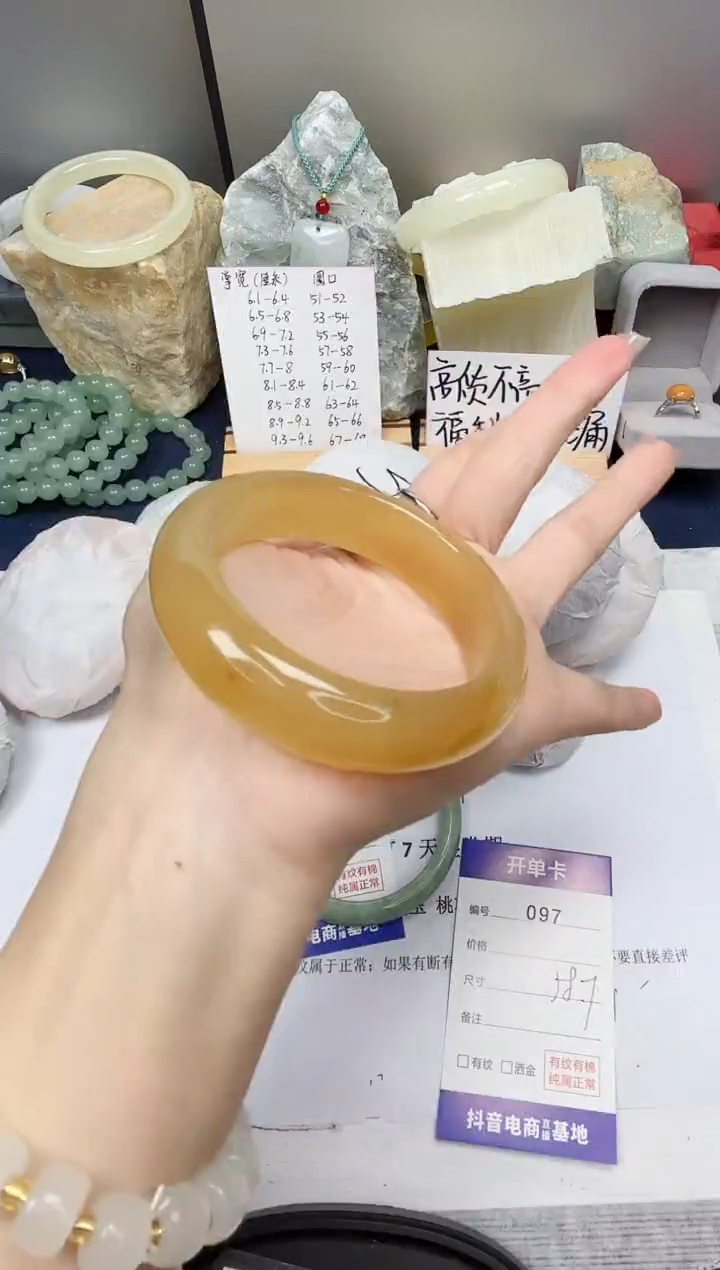 【闪购商品】石英质玉手镯未镶嵌97-财气镯-圈口58