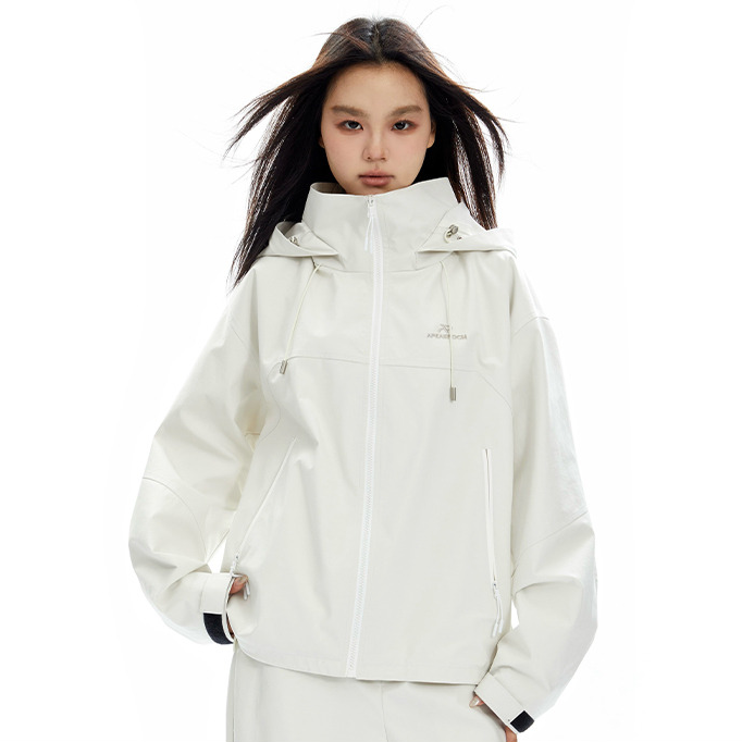APEA三合一立领工装夹克外套女春季户外运动宽松显瘦连帽夹克上衣