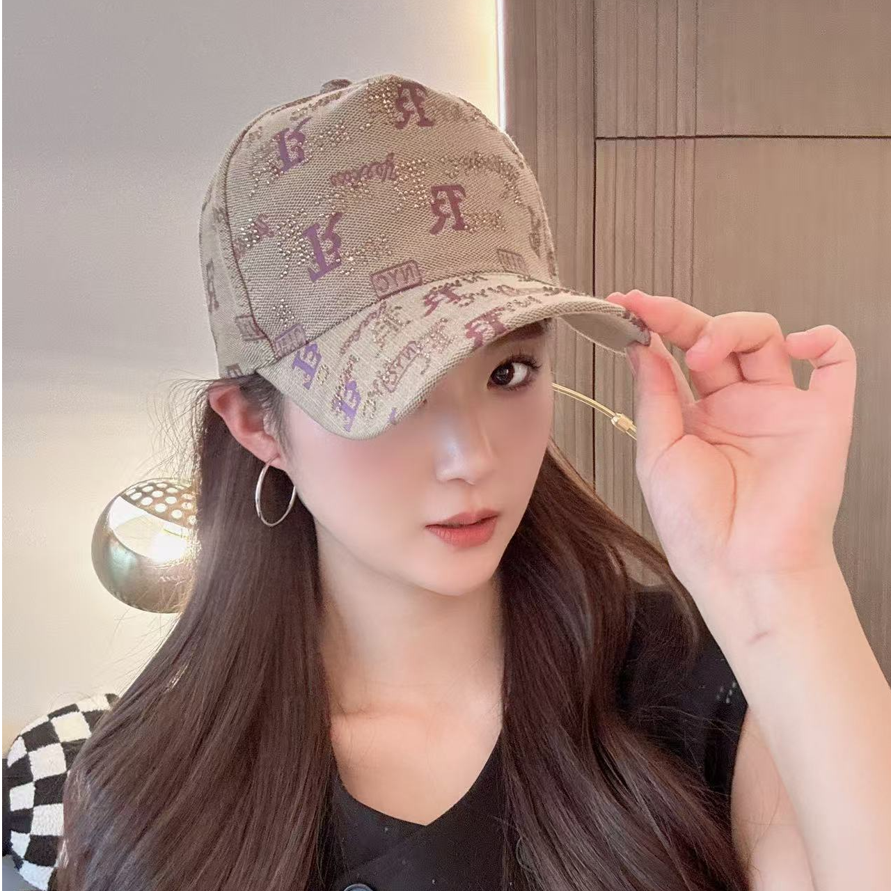 字母休闲鸭舌帽棒球帽春季帽子百搭女士网红秋冬休闲国风新国风