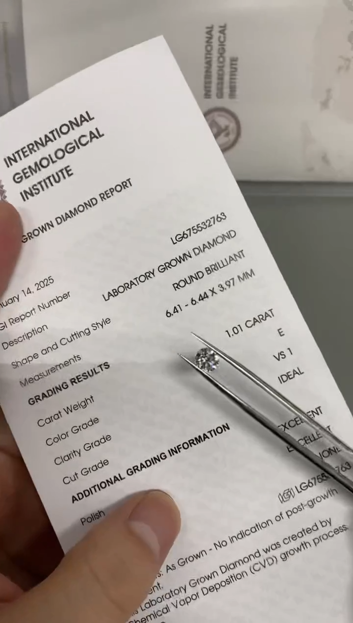 【闪购商品】实验室培育钻石裸石未镶嵌1.01E675532763