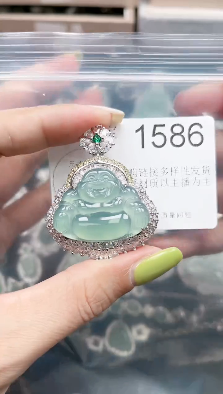 【闪购商品】翡翠颈饰未镶嵌赠皮绳1586