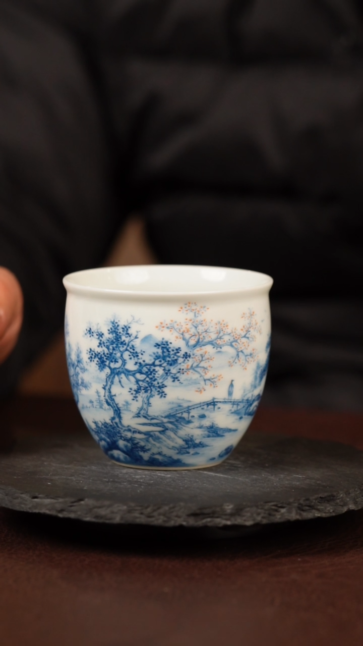 【闪购商品】王钢翠兰山水陶瓷茶道茶杯
