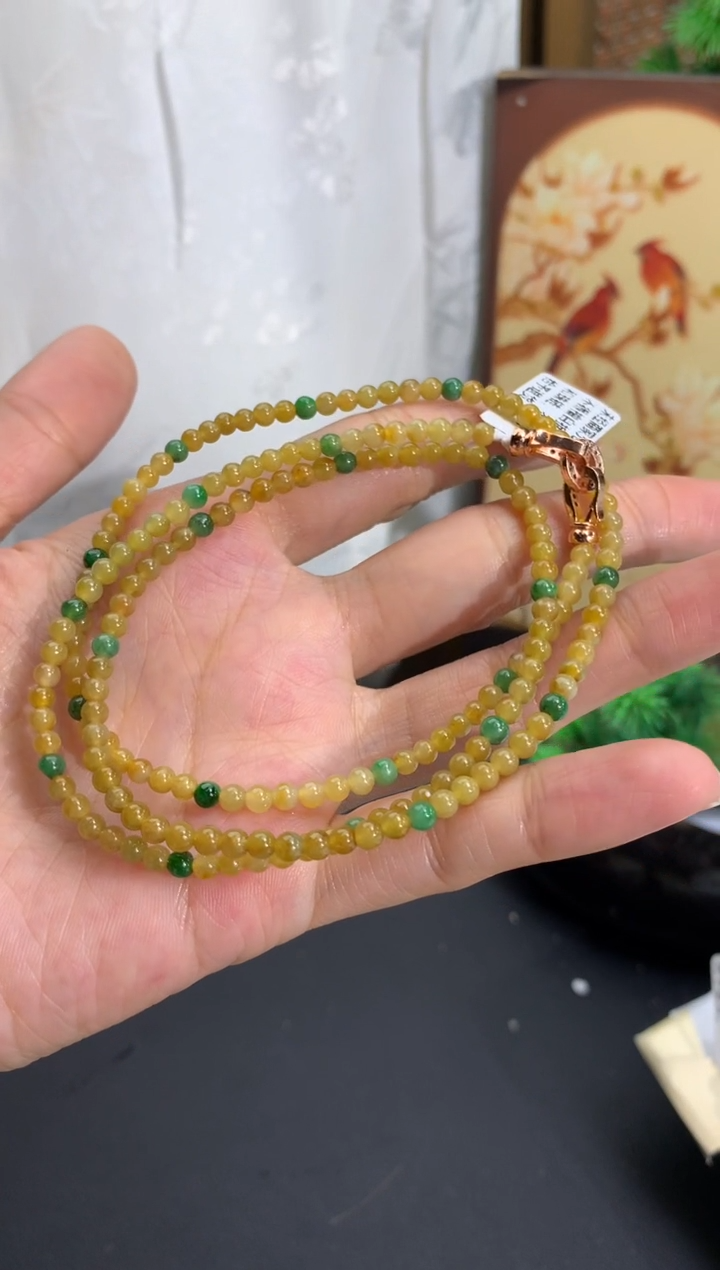 未镶嵌手串翡翠卡3.4mm