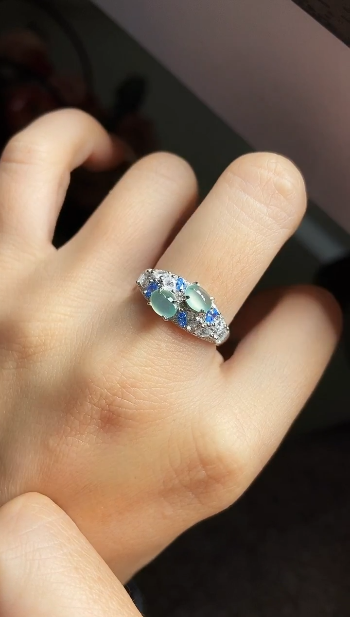 银S925镶嵌戒指翡翠12