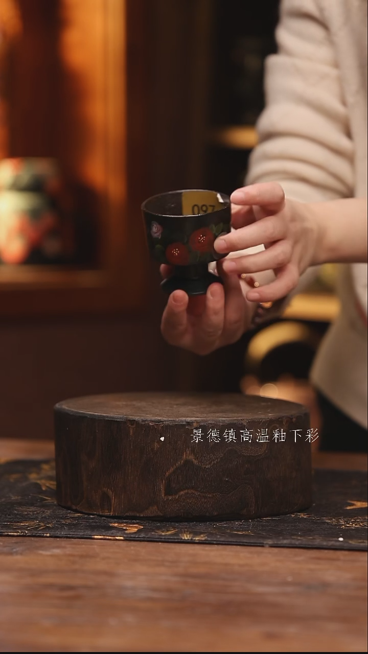 陶瓷景德镇高温釉下手绘陶瓷@L097@