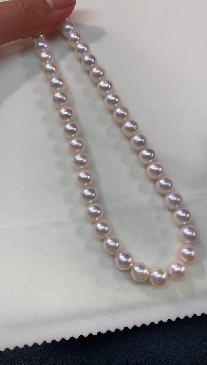 【闪购商品】海水珍珠珠链银S925镶嵌珠链A35|8800