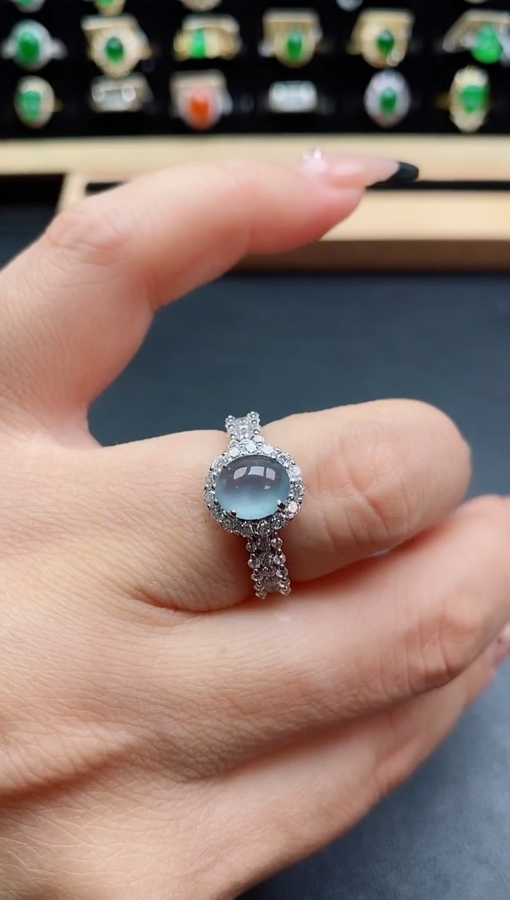 银S925镶嵌戒指翡翠121