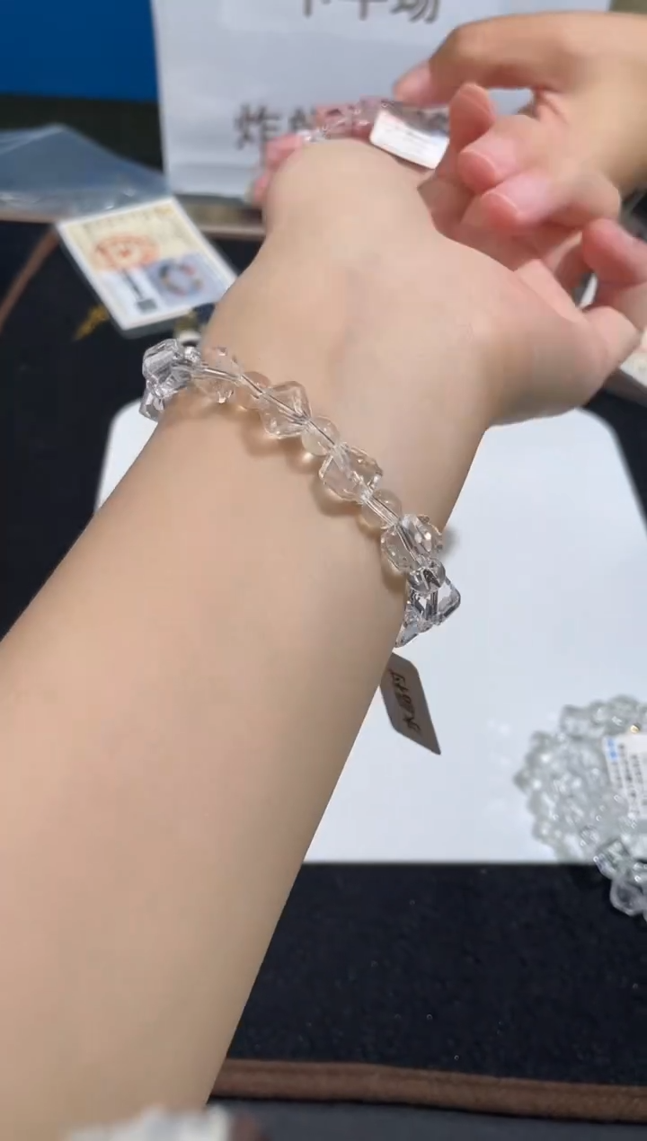 未镶嵌手链水晶1号白水晶净体钻石切面随行单圈