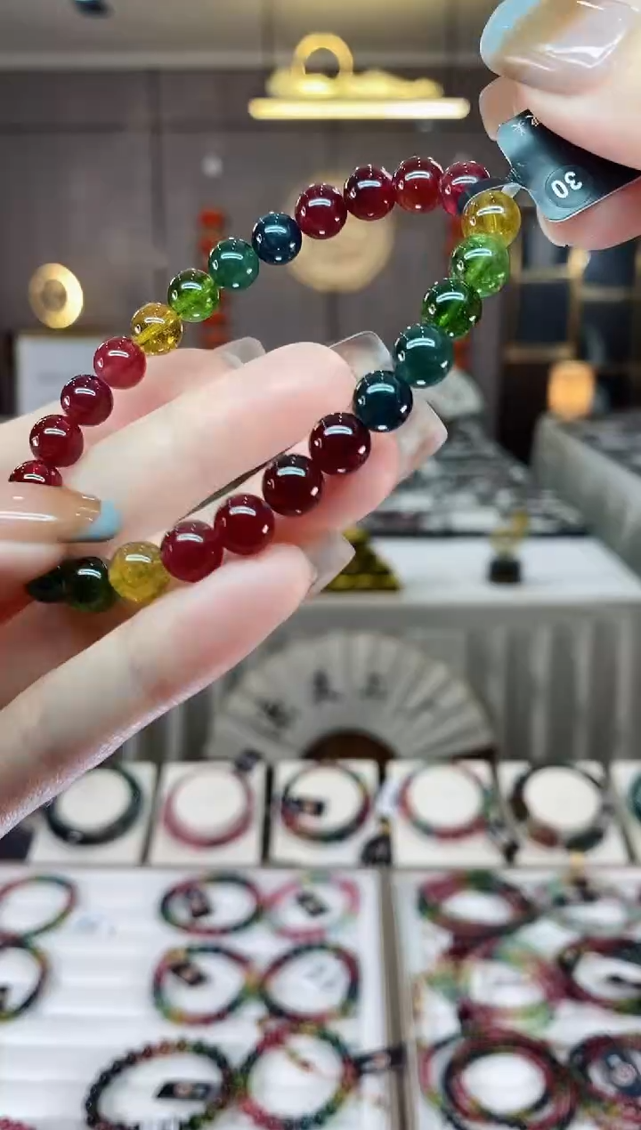 【闪购商品】碧玺单圈手串7mm+未镶嵌一物一证dan