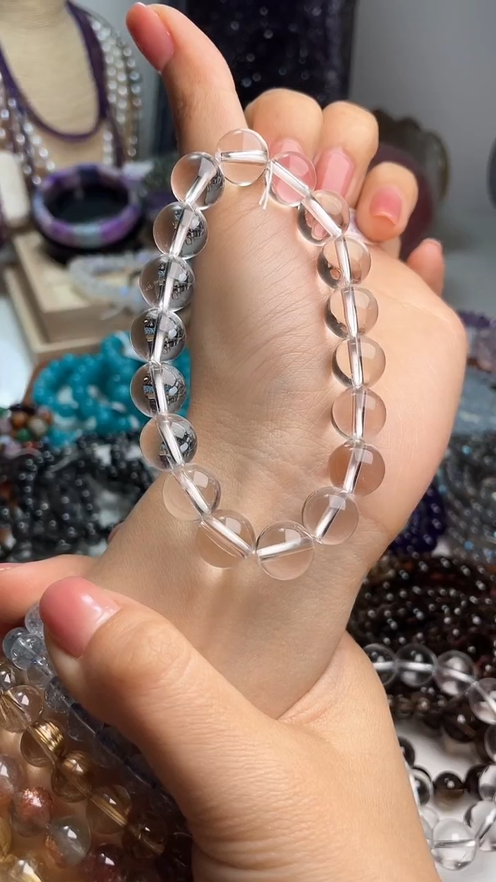 【闪购商品】水晶手链未镶嵌2A白水晶12mm手链