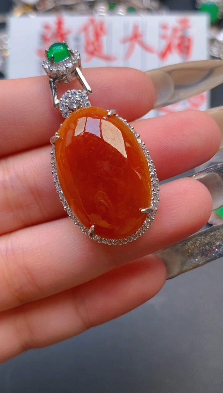 【闪购商品】翡翠耳饰银S925镶嵌天然A货翡翠1