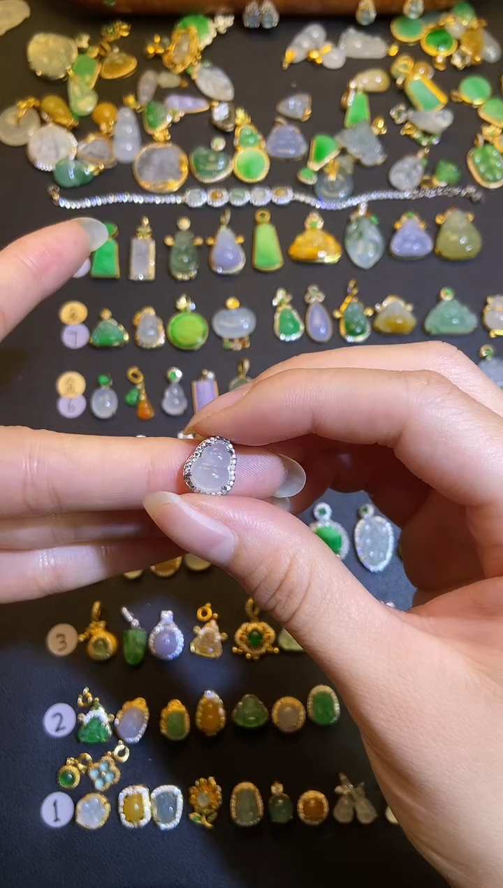 吊坠(不含链)银S925镶嵌翡翠1