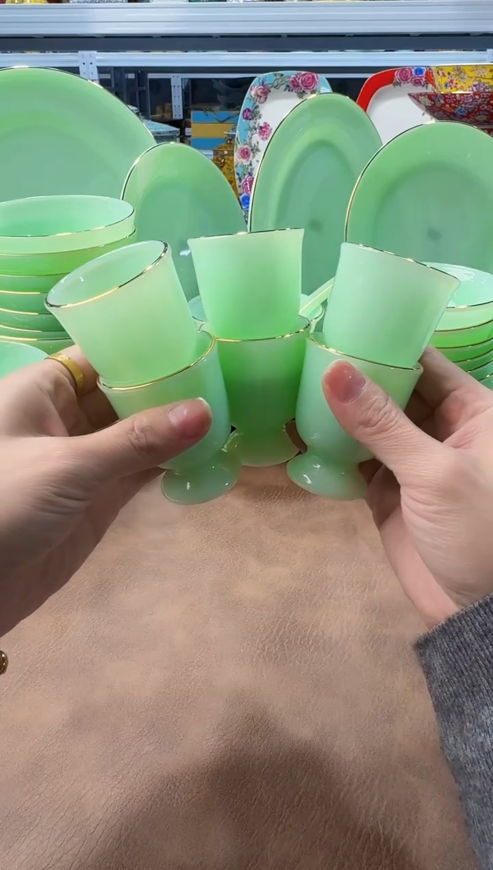 玉瓷 高脚酒杯6只