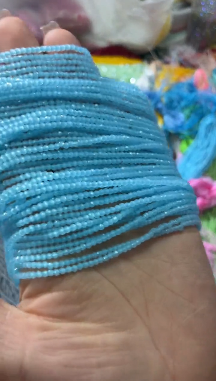 玻璃C52卡0.8水晶10条本色天青蓝玉