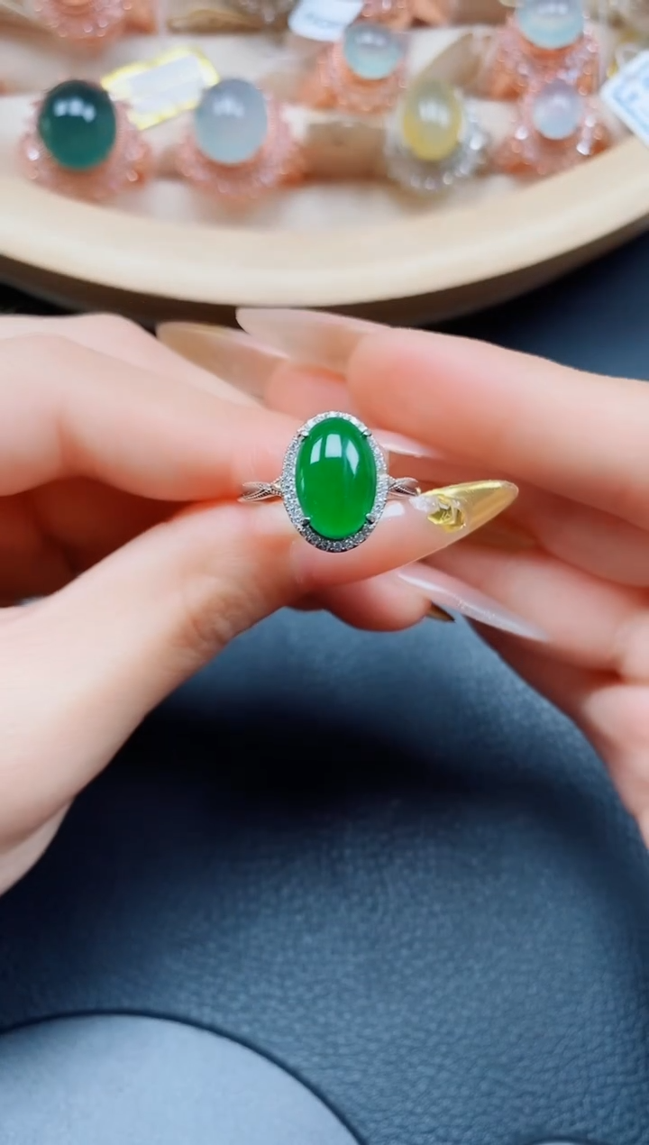【闪购商品】翡翠戒指银S925镶嵌翡翠