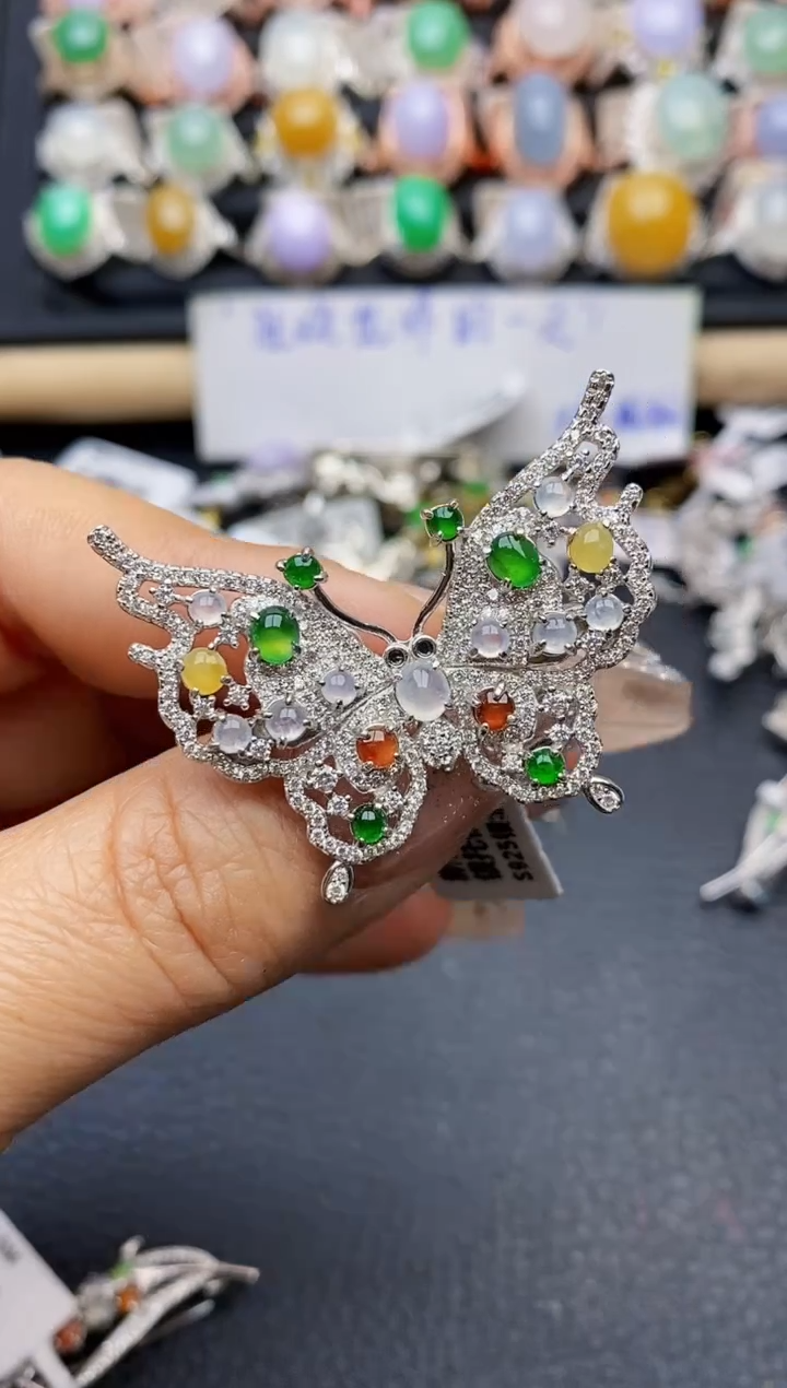 【闪购商品】翡翠戒指银S925镶嵌0272