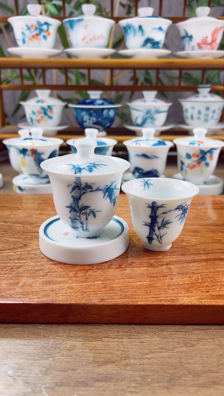 【闪购商品】微瑕竹报平安美人备+闻香杯+静思杯垫