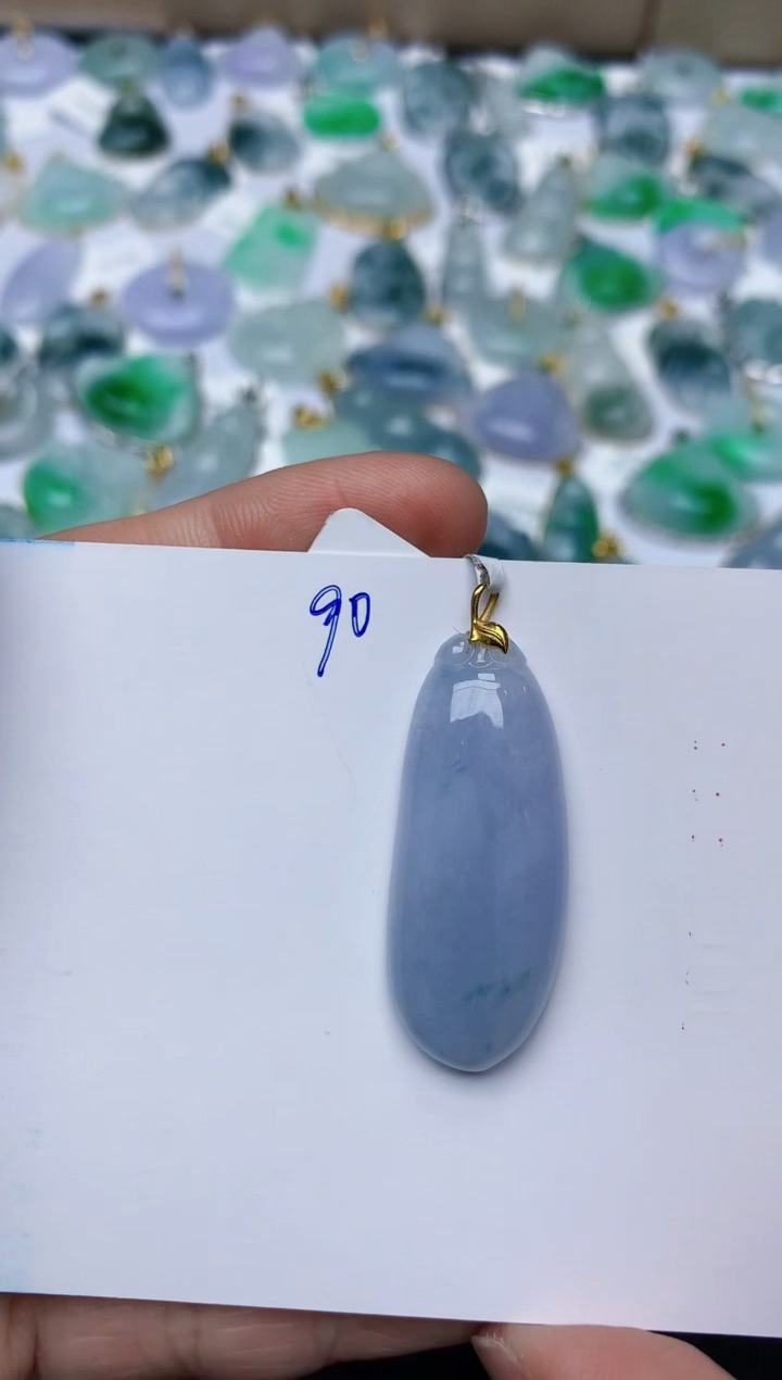 【闪购商品】翡翠颈饰18K金镶嵌天然翡翠A货    