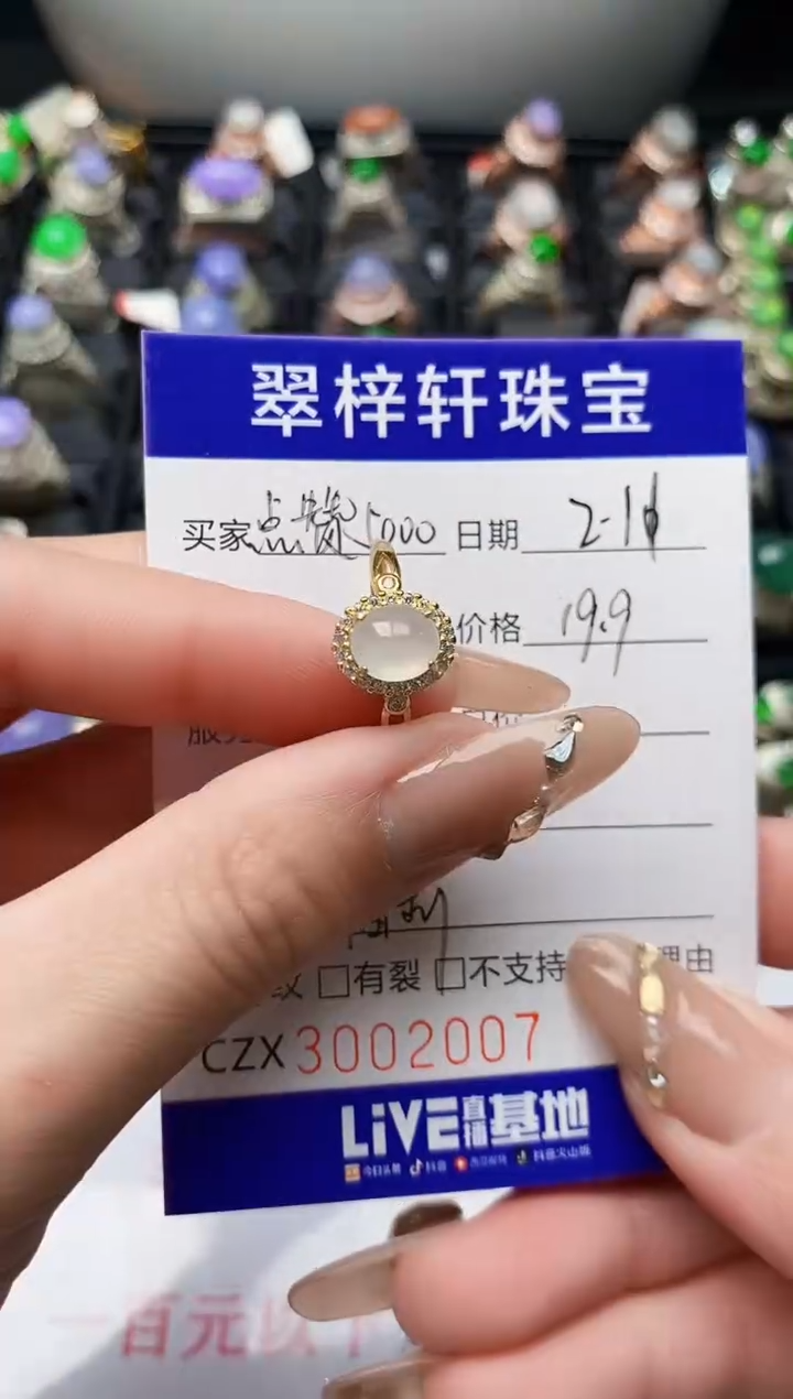 【闪购商品】翡翠戒指银S925镶嵌/2007